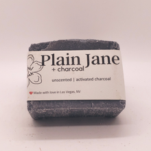 Load image into Gallery viewer, Plain Jane + Charcoal Natural Bar Soap
